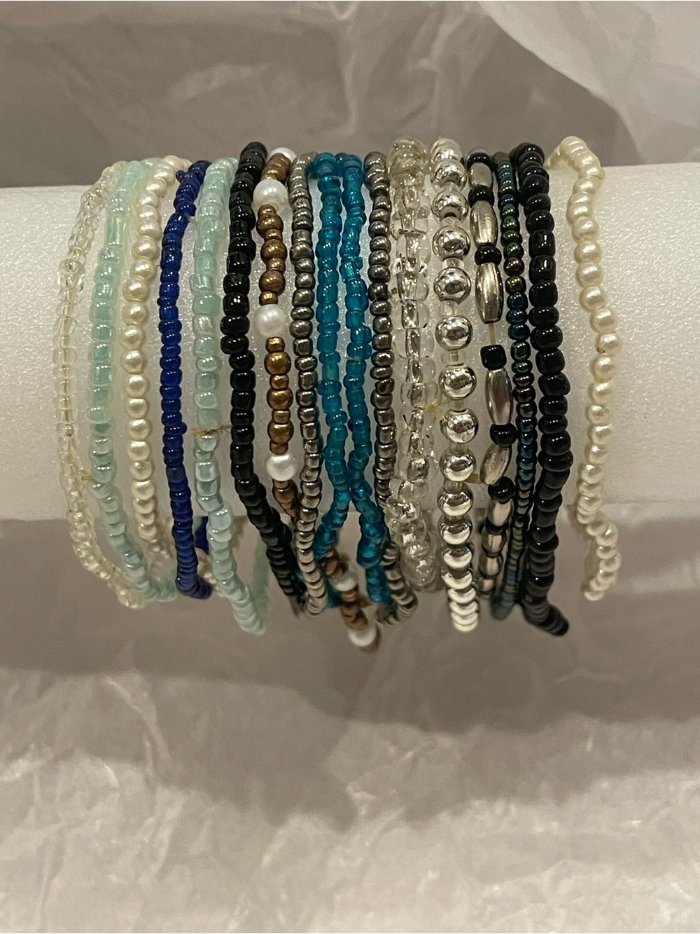 Multicolor Beaded Bracelet Stack